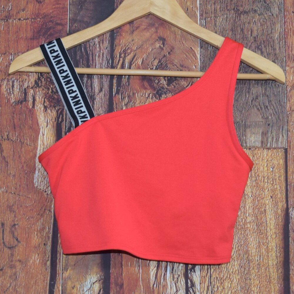 Victoria's Secret Pink ULTIMATE Unlined SPORTS CROP TOP Women's Sz M Bra Shirt - Picture 5 of 7